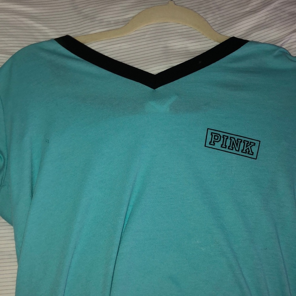 Blue pink shirt